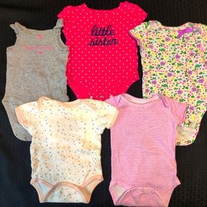 2 baby girl onesies, size 3m